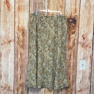 Women Size 18 Plaza South Paisley Geometric Design Skirt Beige & Cream Color